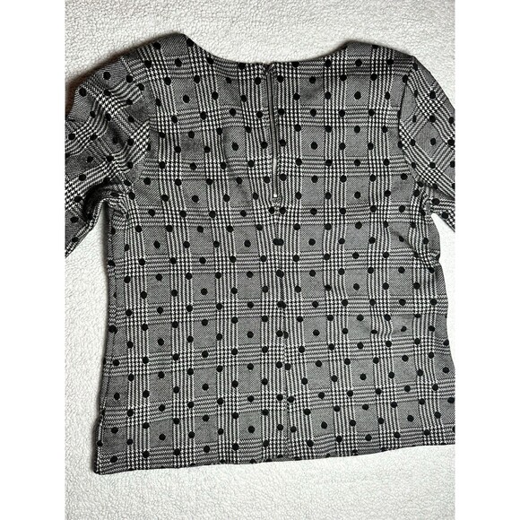Talbots pretty Plaid Polka Dot Black L Petite Career Preppy Minimalist Work - Picture 2 of 7
